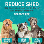 Maxpower Planet Pet Grooming Brush - Double Sided Undercoat Rake for Dogs and Cats, Extra Wide, Reduce Shedding by 95%, Grey