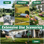 Motion Activated Sprinkler Deer Repellent Devices with Flashing Light, Solar Powerd Cat Repellent Outdoor with Motion Sensor - Keep Rabbits Shunks Dog Raccoons Birds Away from Lawn and Garden