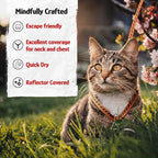 Filbert Cat Harness and Leash Set with Reflective Strip, Thin Cat Harness Escape Proof with Leash, Step-in, Adjustable, Indoor Outdoor, Easy-to-Put-On