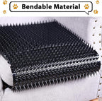 16 Pack Cat Repellent Outdoor Mat Cats Dogs Plastic Bendable Spiked Deterrent Training Repellent PET Mats with Spikes for Indoor Outdoor Supplies, 18.3 Square Feet, 16 x 13 Inch(Black)