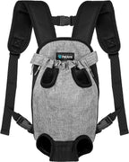 PetAmi Dog Carrier Backpack, Adjustable Pet Cat Front Carrier Backpack, Ventilated Dog Chest Carrier for Hiking Camping Travel, Sling Bag for Small Medium Dog Cat Puppies, Medium, 9-13 lbs, Grey