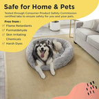 Best Friends by Sheri Bundle Set The Original Calming Lux Donut Cuddler Cat and Dog Bed + Pet Throw Blanket Gray Extra Large 45" x 45"