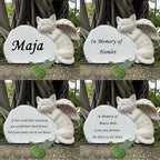 Personalized Cat Angel Memorial Garden Statue- Engraved Pet Cat Grave Marker Stone -Customizable Pet Memorial Gift with Any Word.