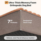 Veehoo Orthopedic Dog Bed for Large Senior Dogs, 7 Inch Thick XXL Memory Foam Dog Bed with L Shaped Bolsters, Orthopedic Pet Couch with Waterproof Liner & Removable Washable Cover, 52"x36"x7"