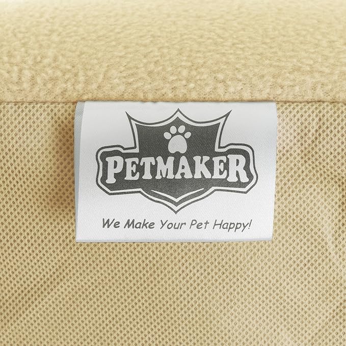 Cat House - Indoor Bed with Removable Foam Cushion - Pet Tent for Puppies, Rabbits, Guinea Pigs, Hedgehogs, and Other Small Animals by PETMAKER (Tan)