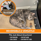 K&H Pet Products Heated Thermo-Kitty Mat, Indoor Heated Cat Bed, Pet Heat Pad for Indoor Cats and Small Dogs, Cat Heating Pad, Electric Thermal Warming Cat Bed Mat, Sage/Tan 12.5 X 25 Inches