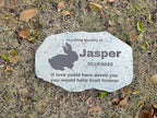 Zatanmulo Personalized Pet Memorial Stone, Garden Memorial Stone Personalized, Rabbit Headstone, Rabbit Tombstone, Memorial Plaque Outdoor, Garden Stepping Stone (Rabbit)