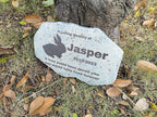 Zatanmulo Personalized Pet Memorial Stone, Garden Memorial Stone Personalized, Rabbit Headstone, Rabbit Tombstone, Memorial Plaque Outdoor, Garden Stepping Stone (Rabbit)