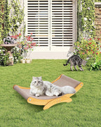 Cat Scratcher Bed for Indoor Cats - Natural Sisal Scratching Board with Sturdy Solid Wood Frame Scratch Pad, Cat Lounger/Hammock