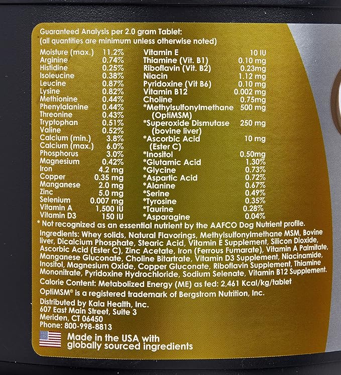 Senior Multivitamin for Dogs – 350 Chewable Tablets with MSM, Superoxide Dismutase
