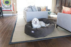 Majestic Pet 52 Inch Suede Calming Dog Bed Washable 52x35x11 (Inch) – Cozy Soft Round Donut Dog Bed with Spine Support for Dogs to Rest their Head - Round Pet Bed X- Large – Chocolate